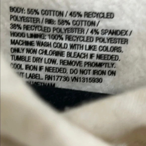 Zip Front Pocket Cream Pullover Hoodie with Long Sleeves and Relaxed Fit - Picture 6 of 6